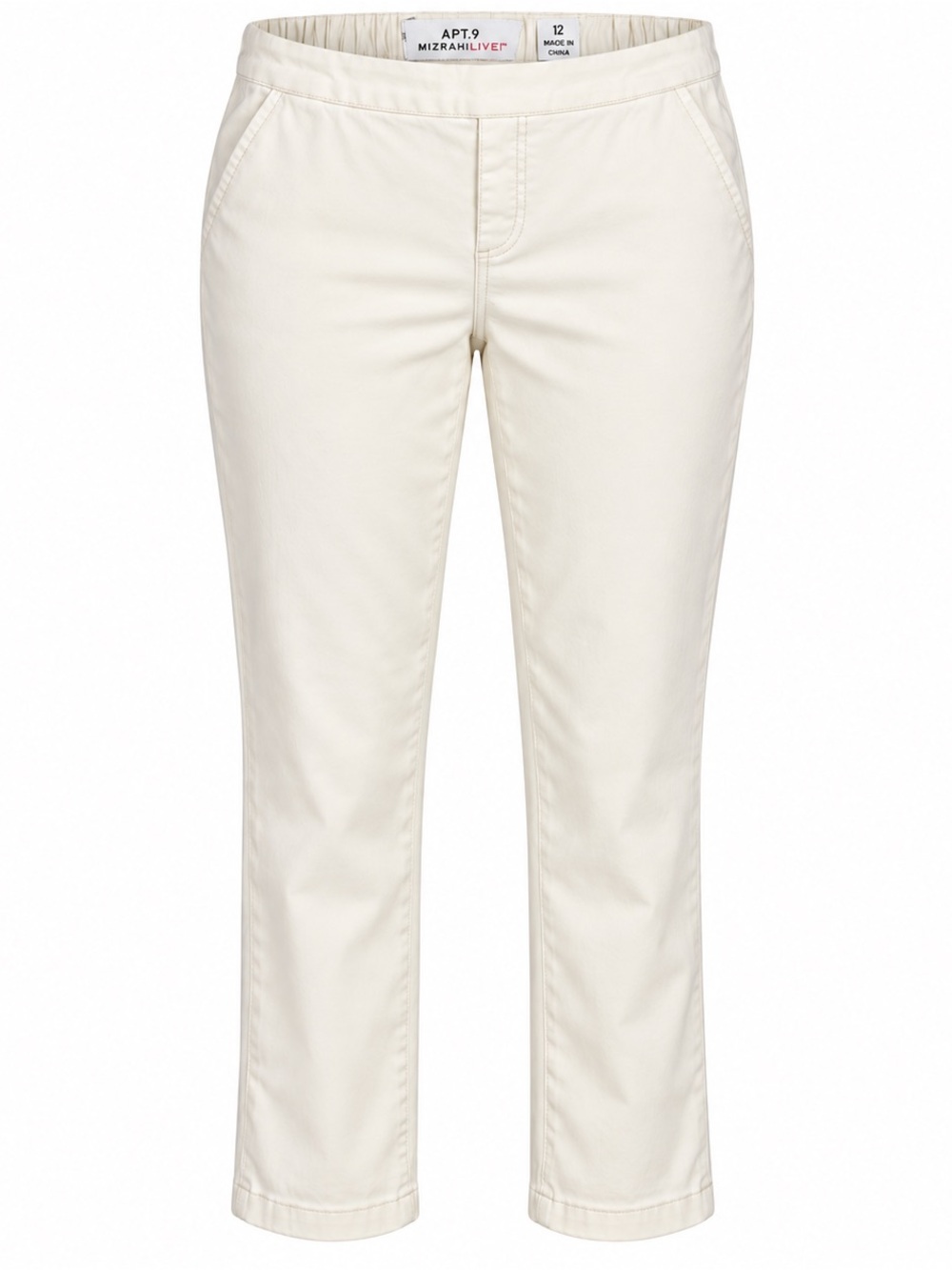 Apt. 9 Off-White Cropped Straight Jeans